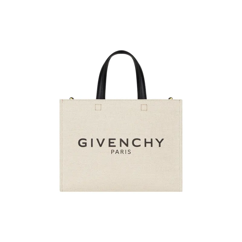 GIVENCHY Washed Cotton Canvas Tote Bag, Shopping Bag, Canvas Bag, Handbag Trumpets Women's Beige/Black-0