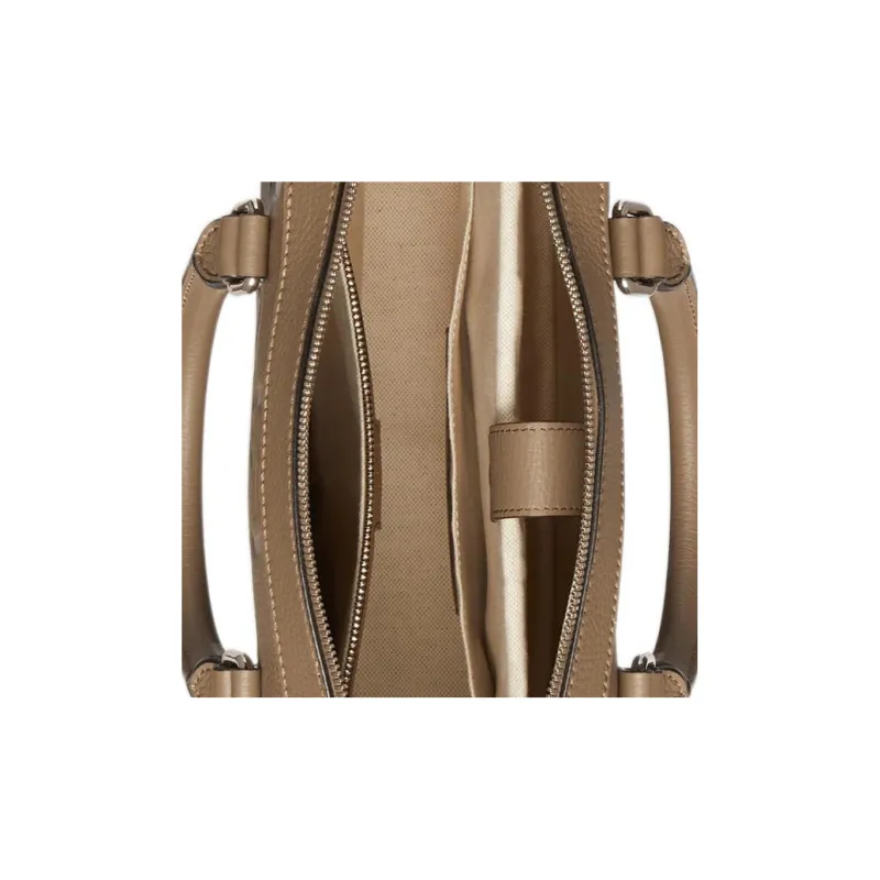 GUCCI Leather Briefcase Portable Crossbody Bag Shoulder Bag Large Size Men's Taupe-8