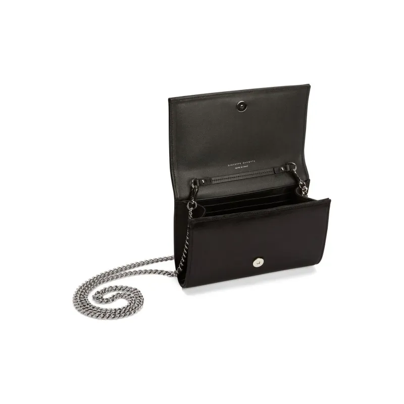 Giuseppe Zanotti/GZ Synthetic Fabrics One Shoulder Crossbody Clutch Women's Black-3