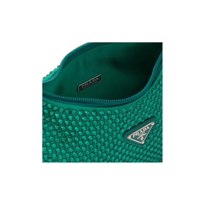 PRADA Satin Mini Bag With Crystals Mango-5