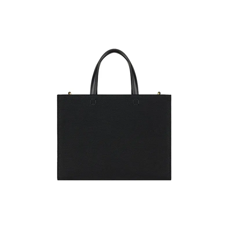 GIVENCHY Washed Cotton Canvas Tote Bag, Shopping Bag, Canvas Bag, Handbag Small Size Women's Black-2