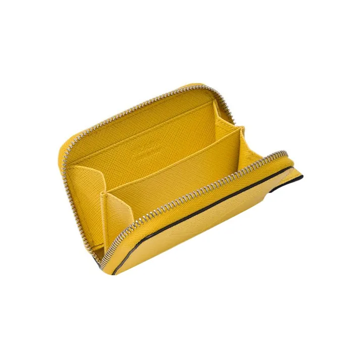 PRADA Saffiano Leather Coin Purse Men's Yellow-3