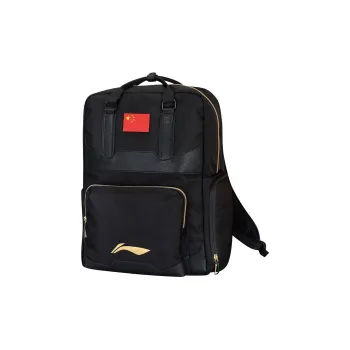LiNing Polyester Backpack Regular Unisex Black Gold