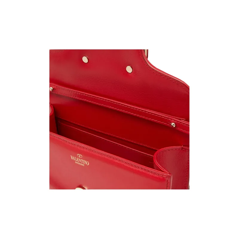 Valentino Locò Calfskin Baguette Bag Shoulder Bag Crossbody Bag Handbags Mini Women's Rogue Red-5