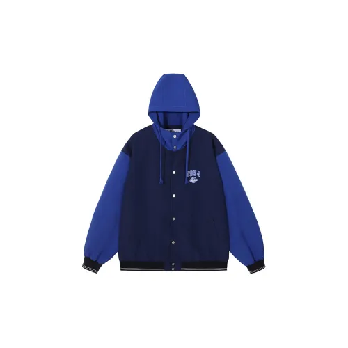 MATCHA STORY College Series Jackets Unisex Navy Blue