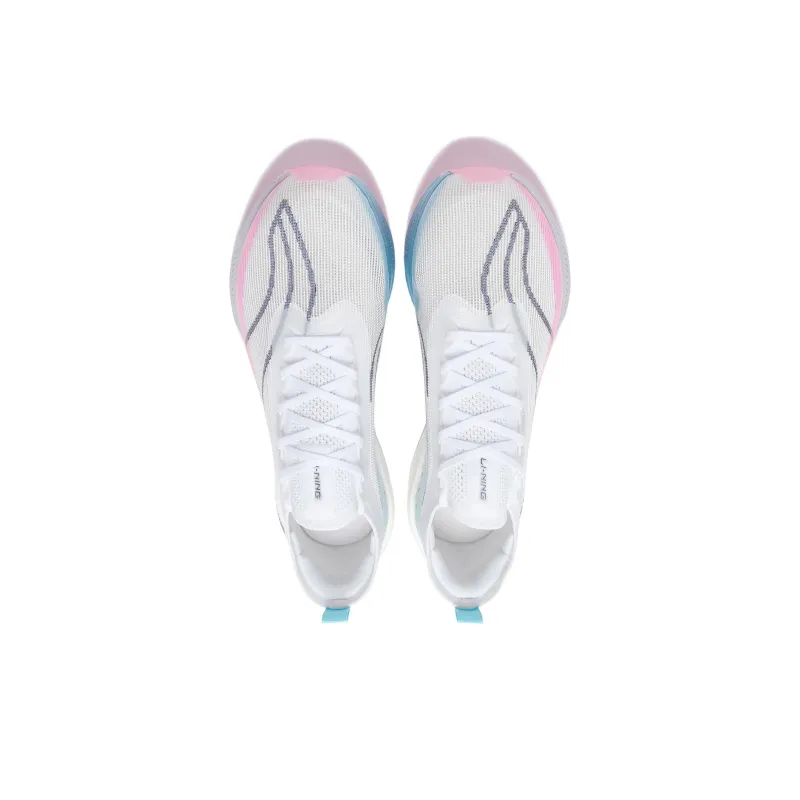 LiNing Feidian 3 Elite Cushioning Anti Slip And Wear Resistant Low Top Casual Running Shoes Unisex White Blue Pink-2