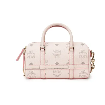 MCM Leather Boston Bag, Handbag, Shoulder Bag, Crossbody Bag Mini Women's Pink