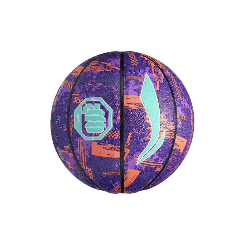 LiNing Badfive PU Basketball Purple Orange Size 7 Ball Competition Unisex-7