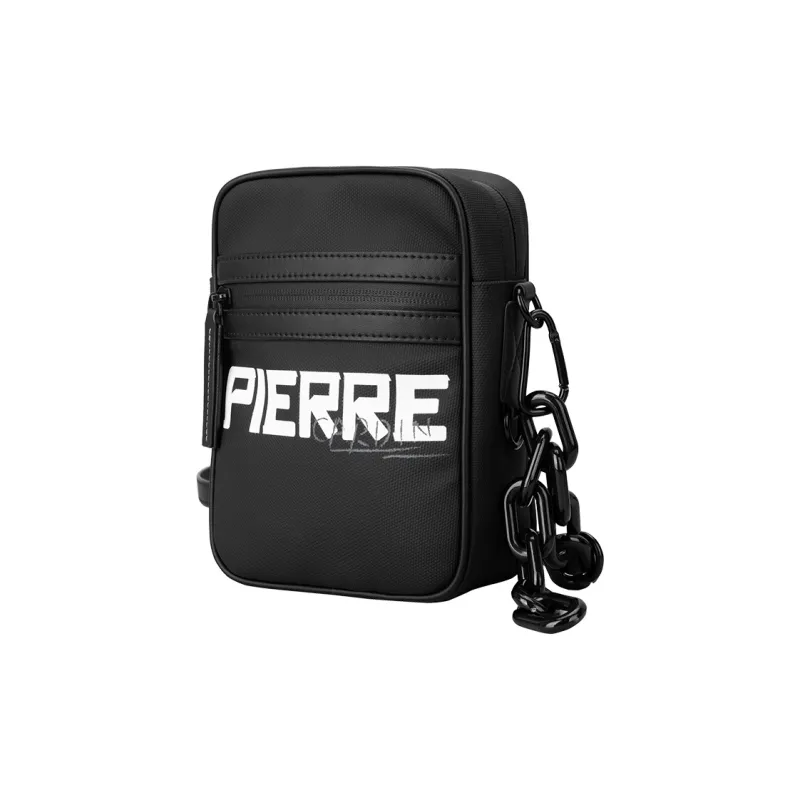 PIERRE CARDIN Fabric Small Square Bag Shoulder Bag, Crossbody Bag Trumpets Men's Black-1