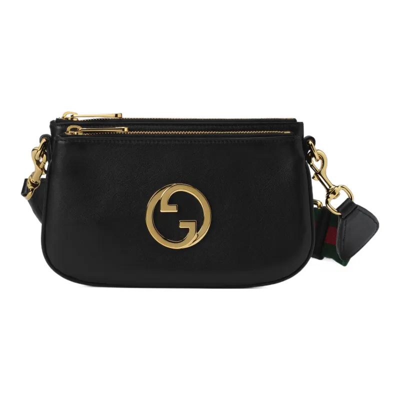 GUCCI Blondie Leather Crossbody Bag, Shoulder Bag Men's Black-0