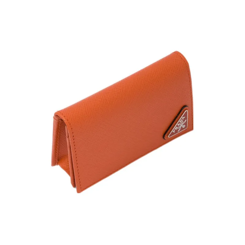 PRADA Saffiano Leather Card Clip Card Holder Wallets Men's Orange-1