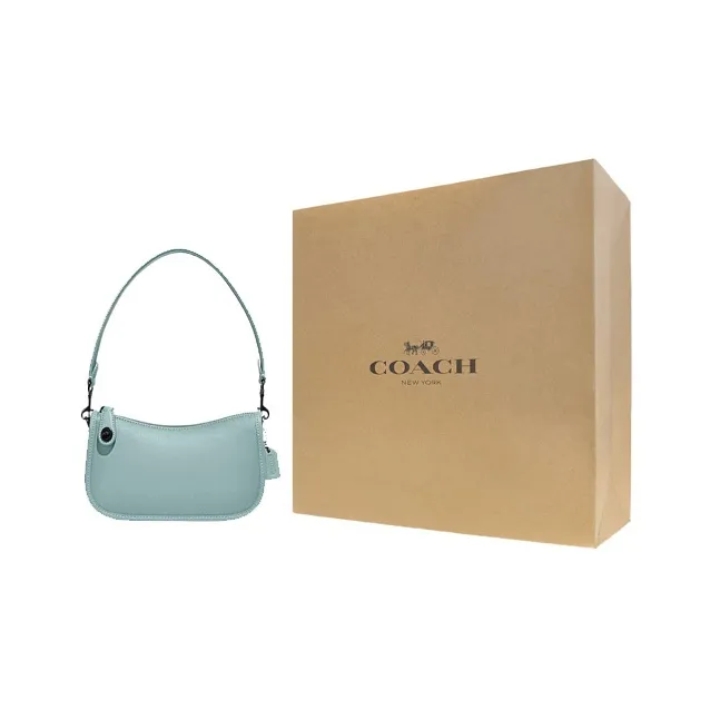 COACH Cow Leather Crescent Bag Mahjong Bag Shoulder Bag Handbag Shoulder Bag Women's Mint Green-5