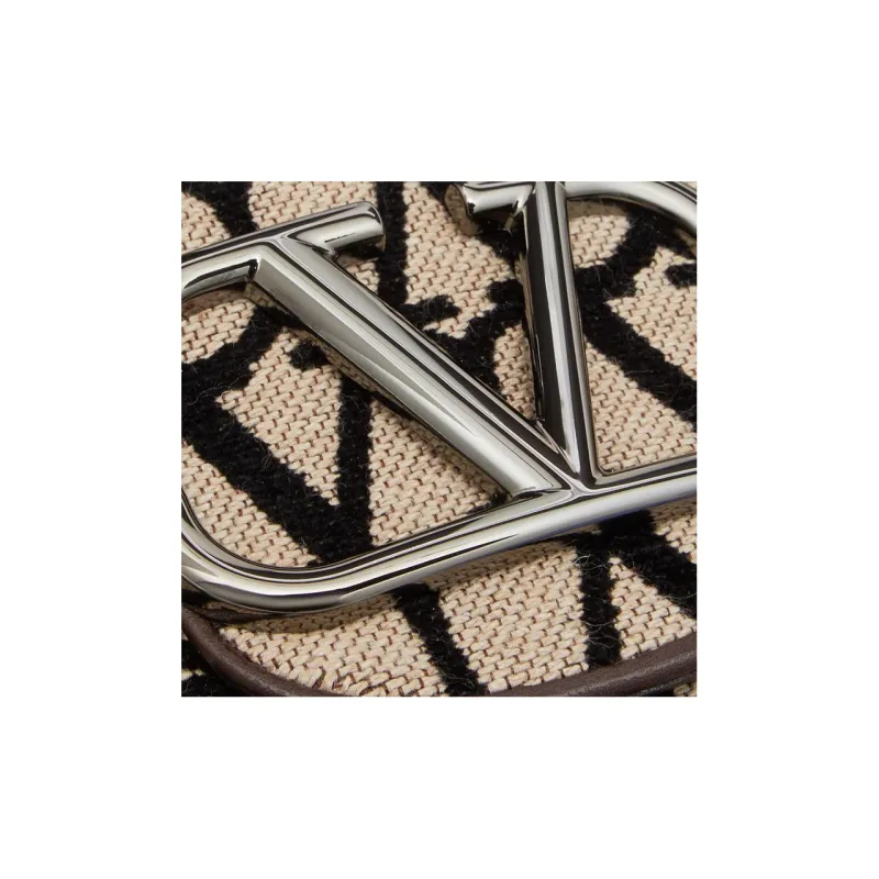 Valentino Canvas Bag Clutch Regular Men's Beige/Black-3
