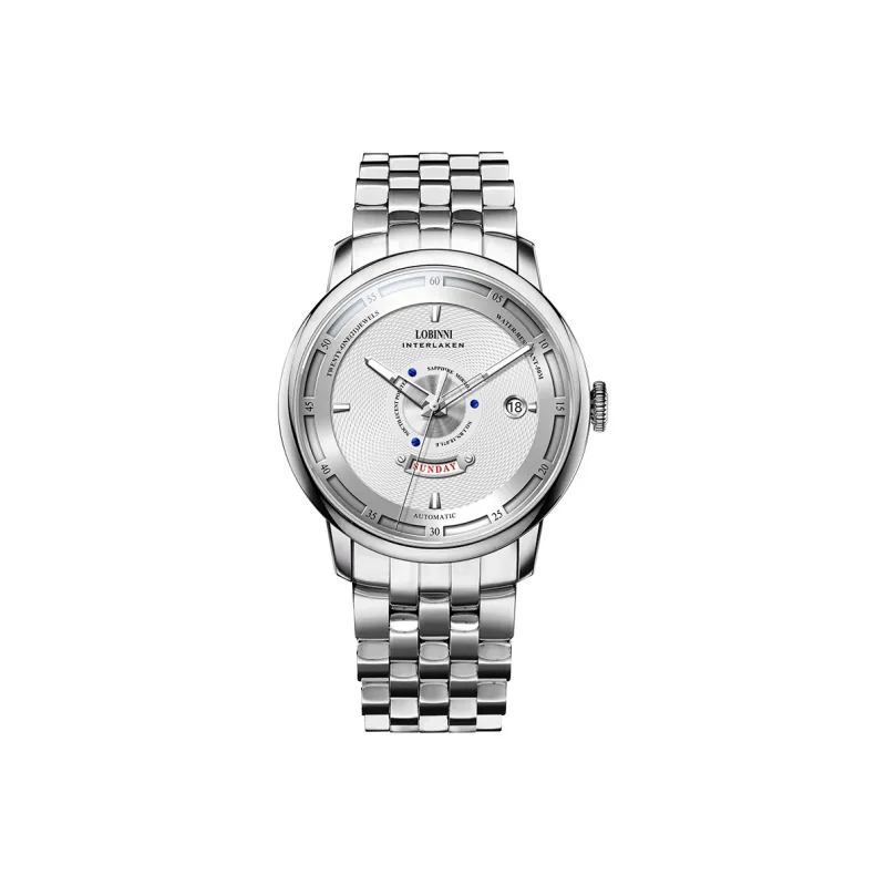 LOBINNI L Automatic Mechanical Movement Genuine Leather Strap Watch Men's Watches Black Dial-26