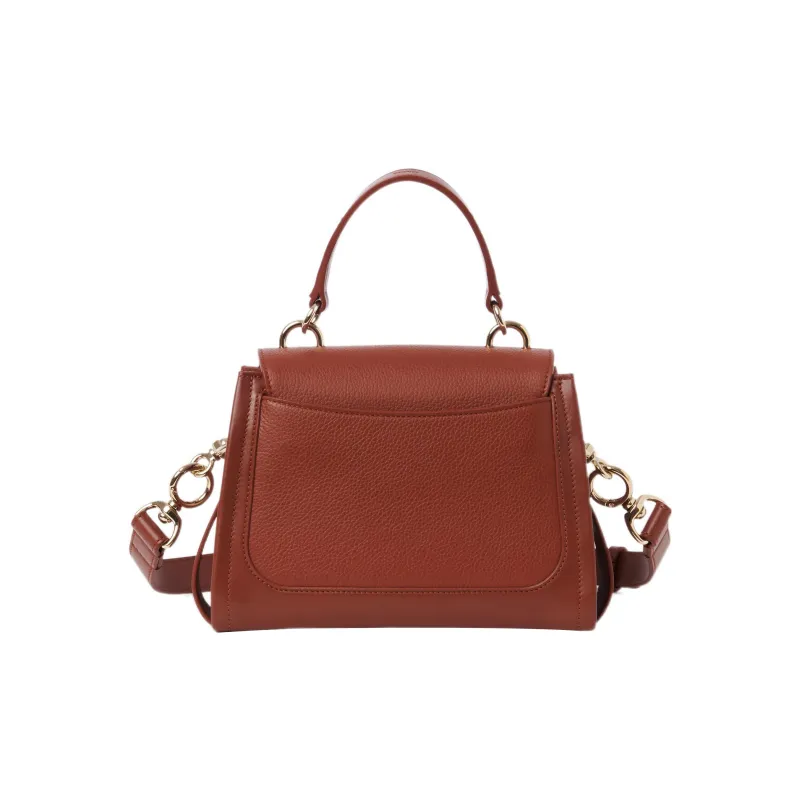 Chloe Tess Calfskin Shoulder Bag, Crossbody Bag, Handbag Mini Women's Red Brown-1