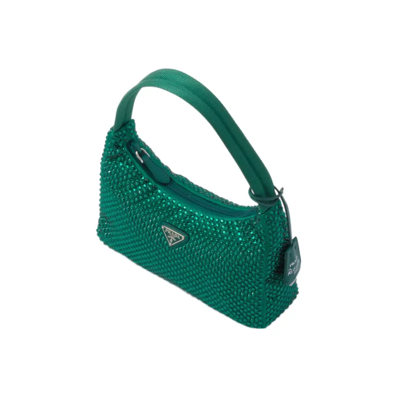 PRADA Satin Mini Bag With Crystals Mango-1