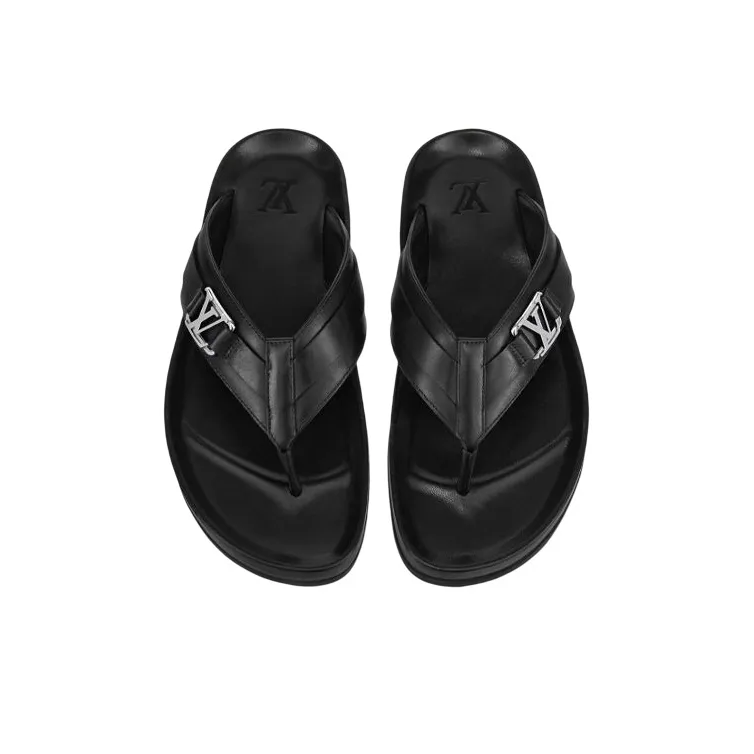LOUIS VUITTON Mirabeau Odor Resistant Flip Flops Men's Black-2