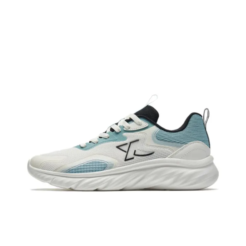 XTEP Shuyue1.5 Cushioned Slip Resistant Abrasion Resistant Low Top Running Shoes Men's White Blue-0
