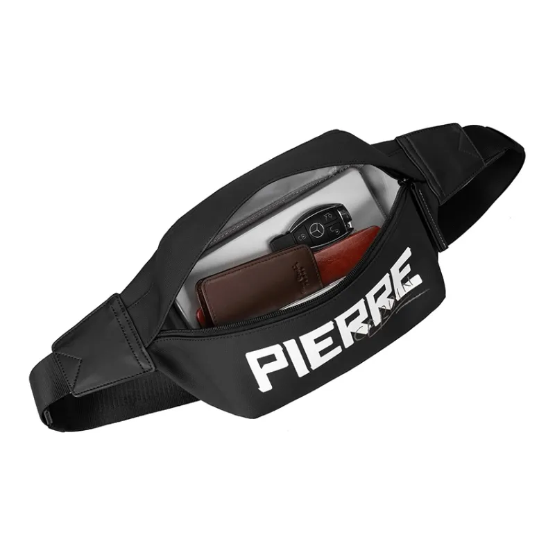 PIERRE CARDIN Fabric Sling Bag, Shoulder Bag, Chest Bag, Crossbody Bag, Fanny Pack Trumpets Unisex Black/White-3