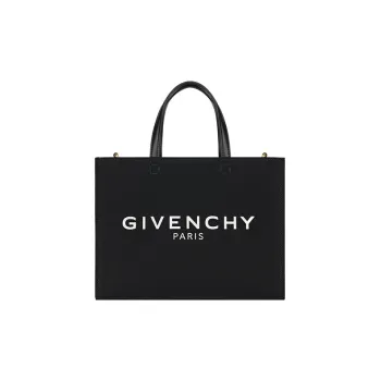 GIVENCHY Washed Cotton Canvas Tote Bag, Shopping Bag, Canvas Bag, Handbag Small Size Women's Black