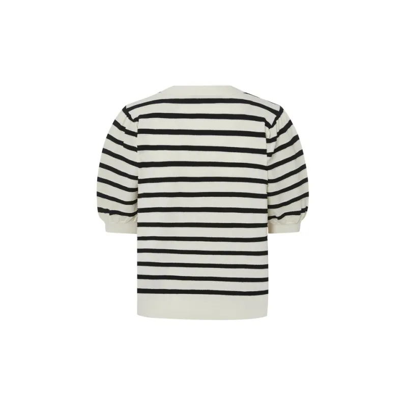 MO&CO Knitwear Women's White Black Stripes-1