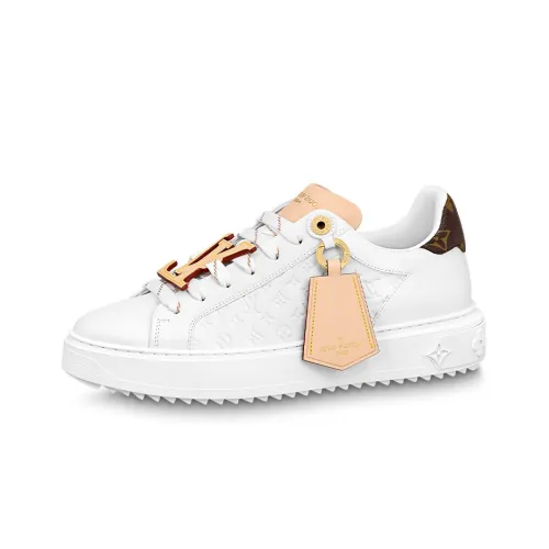LOUIS VUITTON Time Out Sneakers 'White Monogram Beige Logo' Women's