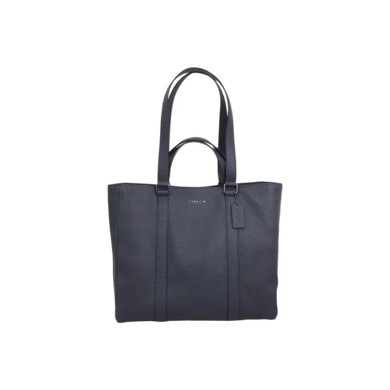 COACH Hudson Pebbled Leather Tote Bag Shopping Bag Shoulder Bag Handbag Large Size Men's Marine Blue-0