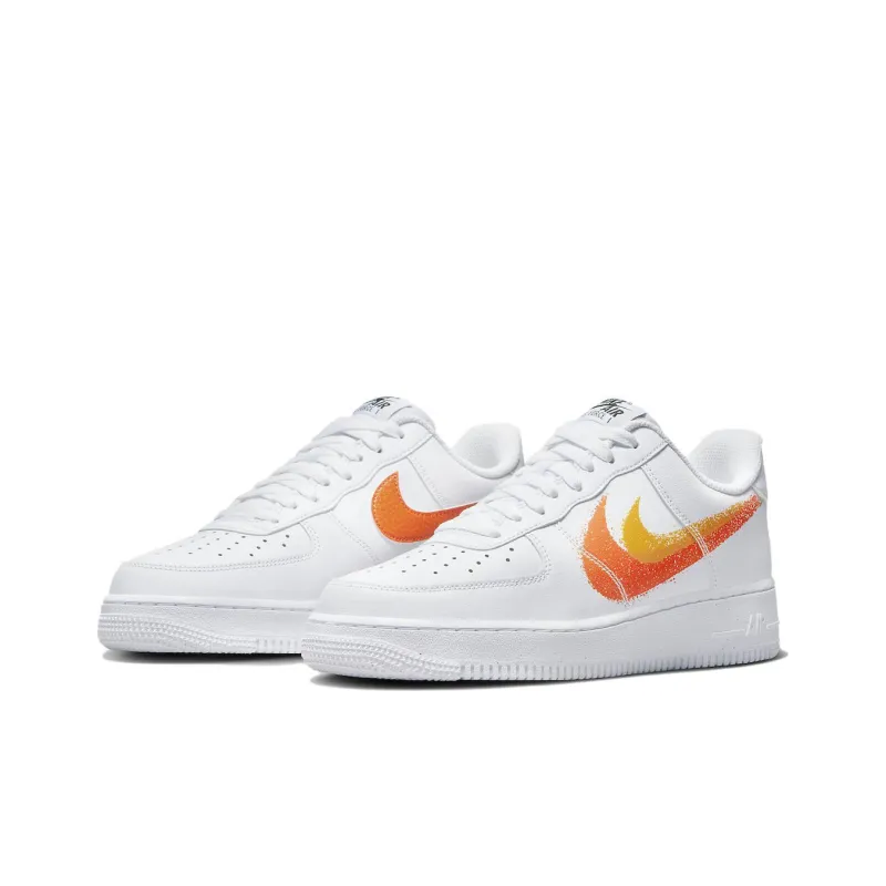 Nike Air Force 1 Low '07 Spray Paint Swoosh White Safety Orange-2