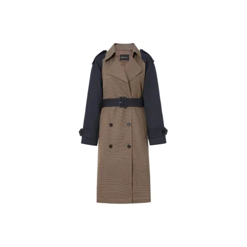 MO&CO Trench Coats Women's Wales Plaid