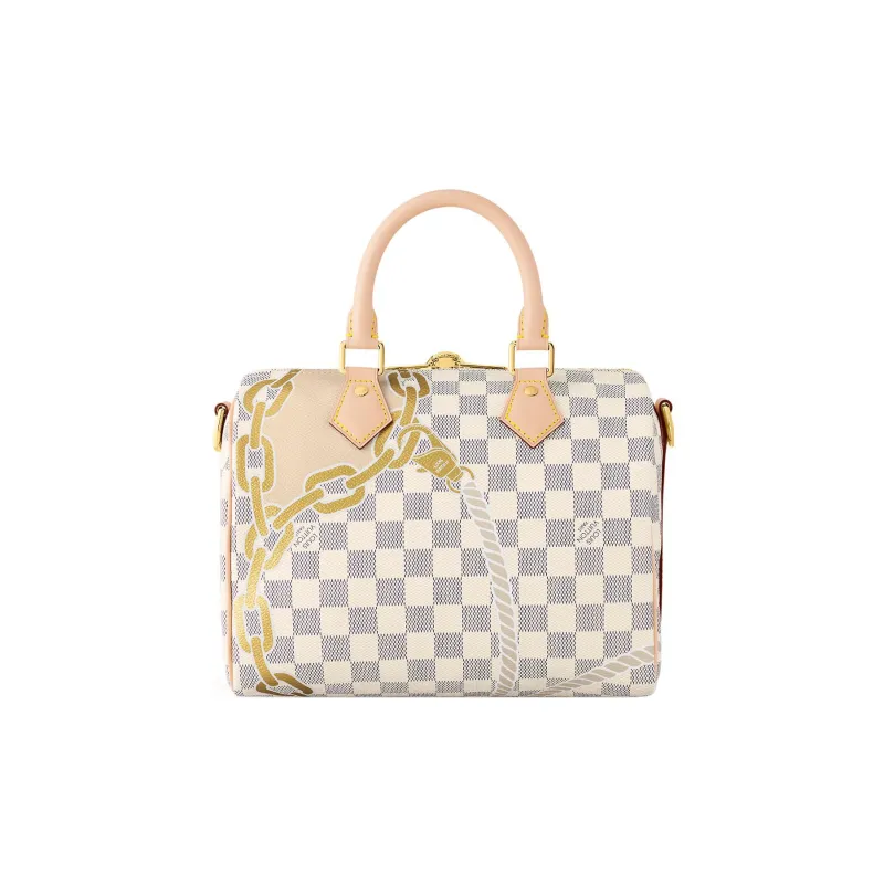 LOUIS VUITTON Speedy Coated Canvas With Leather Pillow Bag Crossbody Handbag 25 Women's White-2
