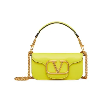 Valentino Locò Calfskin Shoulder Bag Crossbody Bag Handbag Mini Women's Yellow