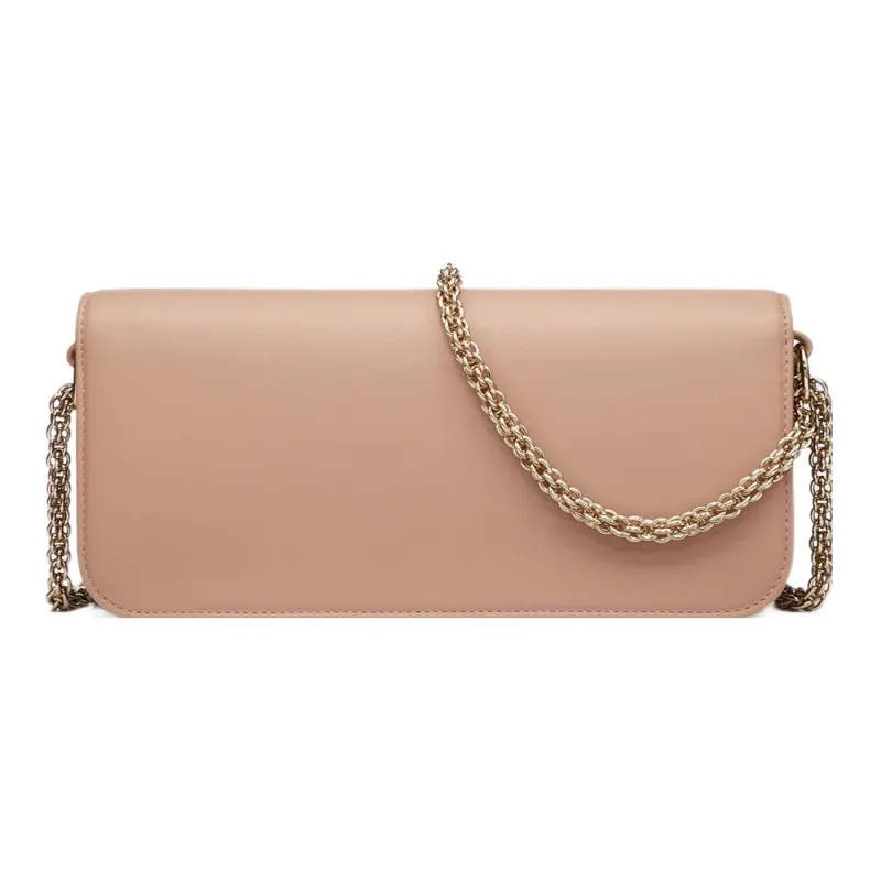 Valentino Locò Calfskin Baguette Bag Handbag, Crossbody Bag, Shoulder Bag Women's Rose Pink-1