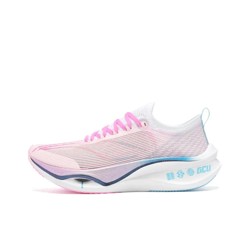 LiNing Feidian 3 Ultra Tin Horse Cushioning Anti Slip And Wear Resistant Low Top Running Shoes Unisex Pink Blue-0