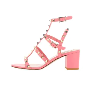 Valentino Rockstud One Strap Sandals 6cm Women's Pink
