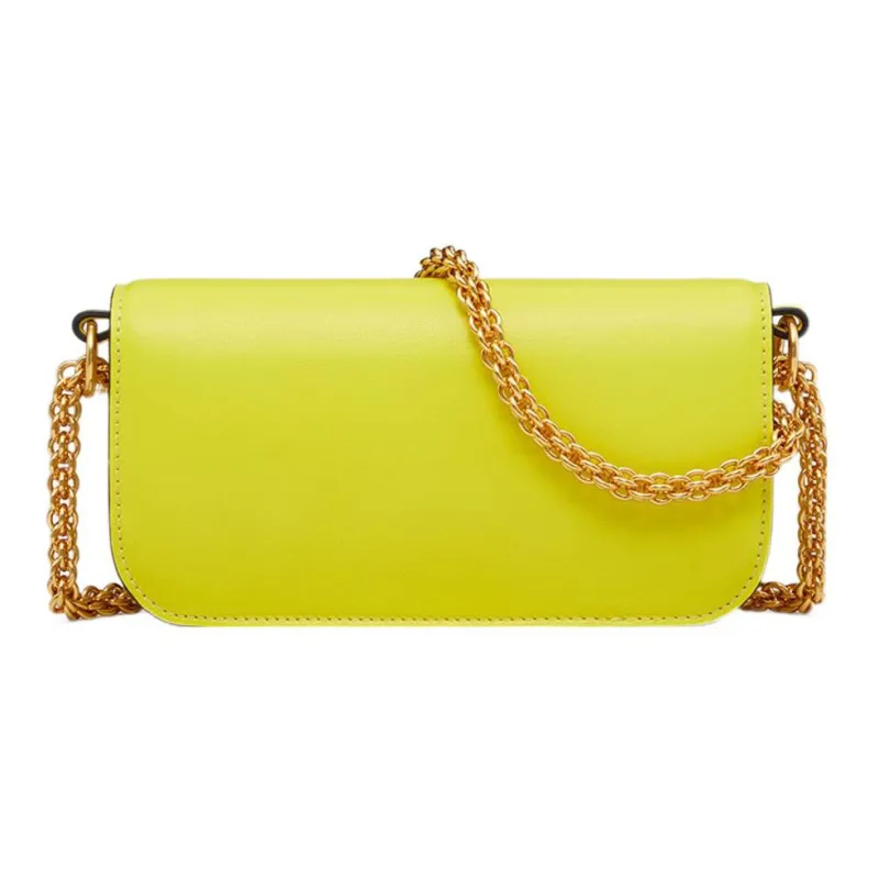 Valentino Locò Calfskin Shoulder Bag Crossbody Bag Handbag Mini Women's Yellow-6
