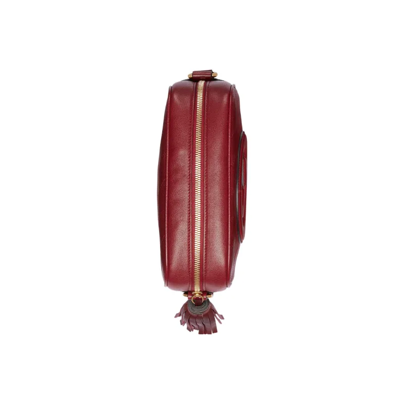 GUCCI Blondie Leather Crossbody Bag Shoulder Bag Women's Burgundy-4