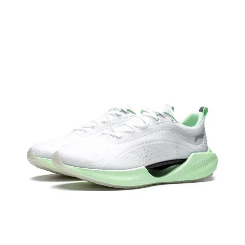 LiNing Super Light 19 Cushioning Anti-Slip And Wear-Resistant Low-Top Running Shoes Women's Gray Green-2