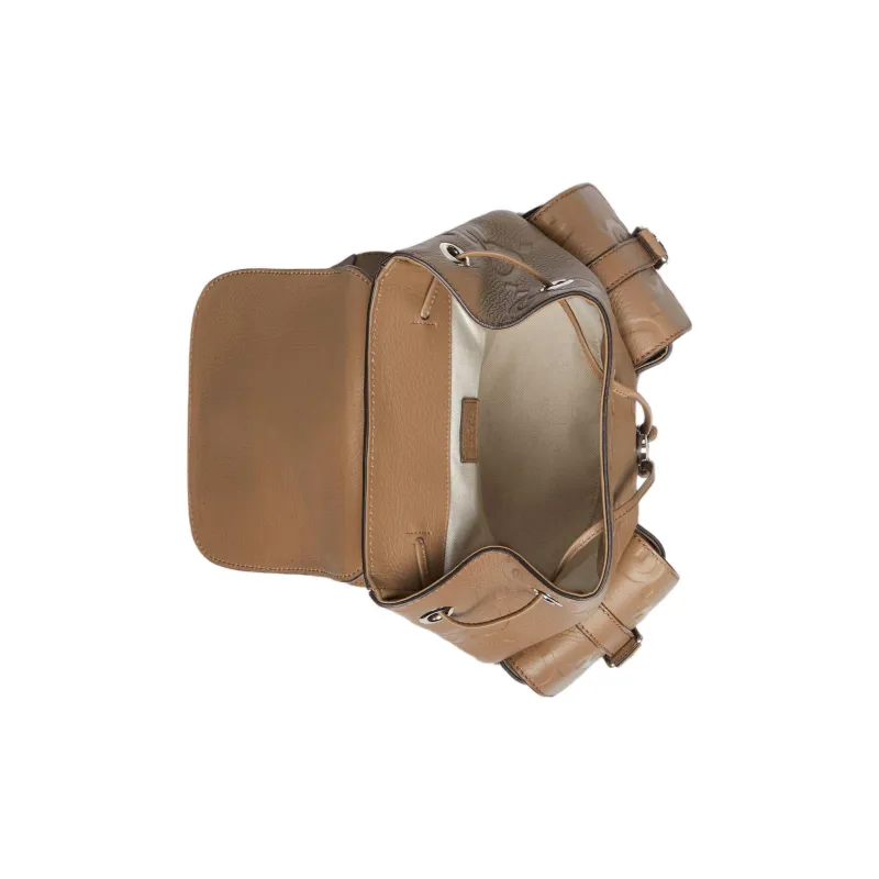 GUCCI Leather Backpack Small Size Men's Taupe-6