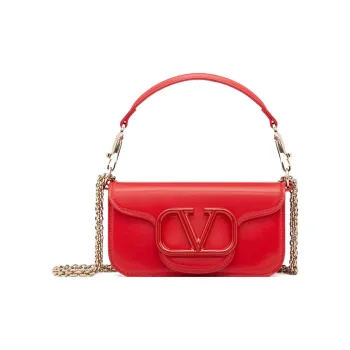 Valentino Locò Calfskin Baguette Bag Shoulder Bag Crossbody Bag Handbags Mini Women's Rogue Red