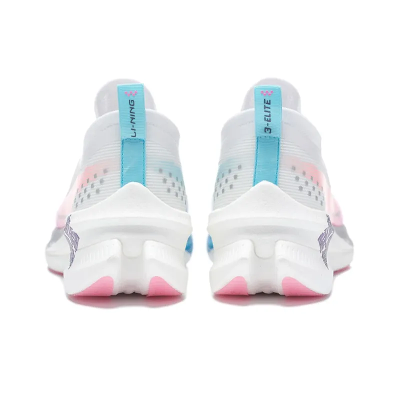 LiNing Feidian 3 Elite Cushioning Anti Slip And Wear Resistant Low Top Casual Running Shoes Unisex White Blue Pink-3