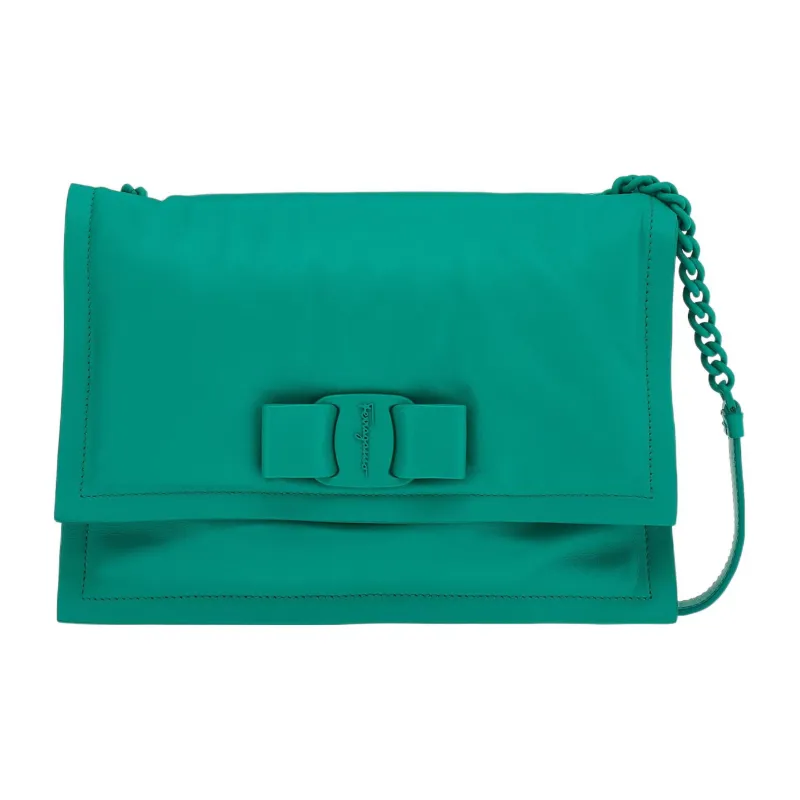FERRAGAMO Viva Calfskin Crossbody Bag Shoulder Bag Women's Green-0
