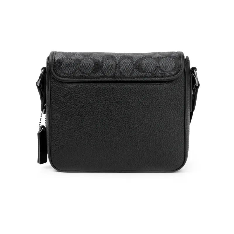 COACH Sullivan Cow Leather Patchwork Messenger Bag Crossbody Bag Shoulder Bag Medium Size Men's Black-2