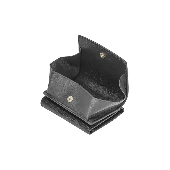 COACH Pebbled Leather Wallet Unisex Black-2