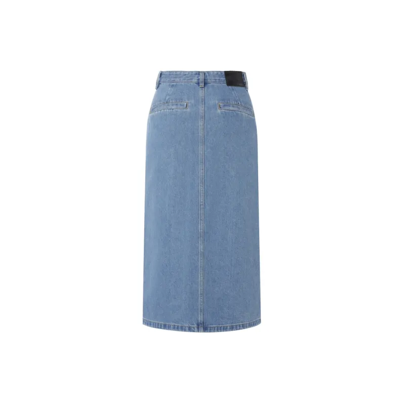 MO&CO Denim Long Skirts Women's Denim Blue-1
