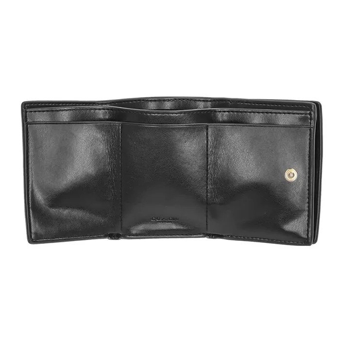 COACH Pebbled Leather Wallet Unisex Black-3