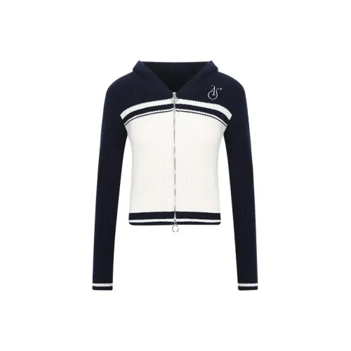 ASW ONLINE Knitwear Women's Navy Blue/White Patchwork