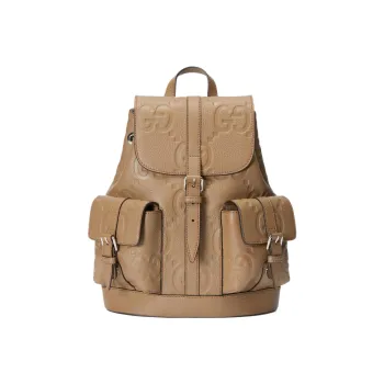 GUCCI Leather Backpack Small Size Men's Taupe