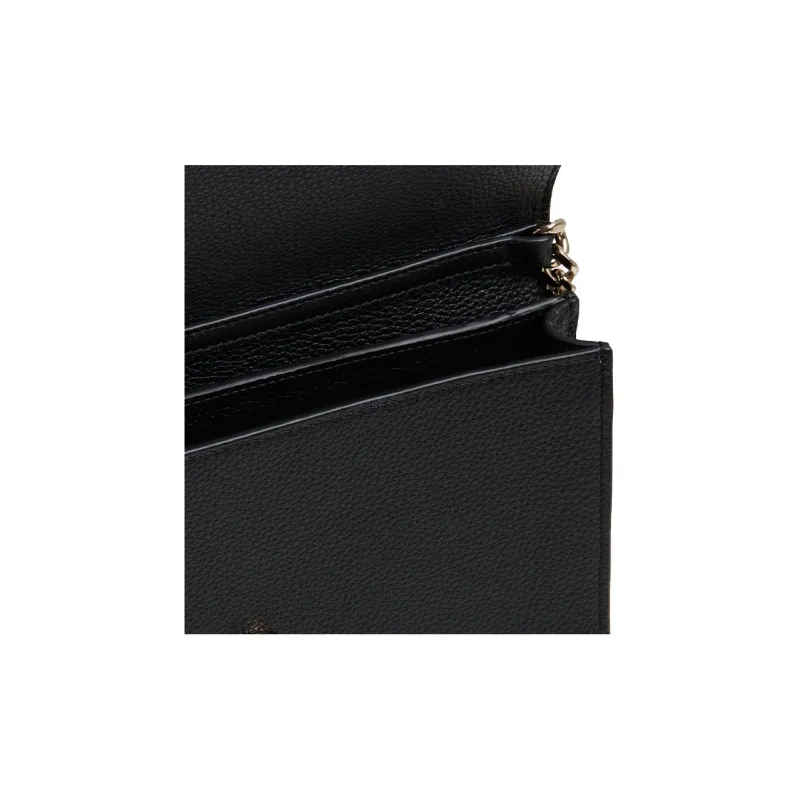 Chloe Alphabet Shiny Calfskin Clutches Shoulder Bag Crossbody Bag Mini Women's Black-2