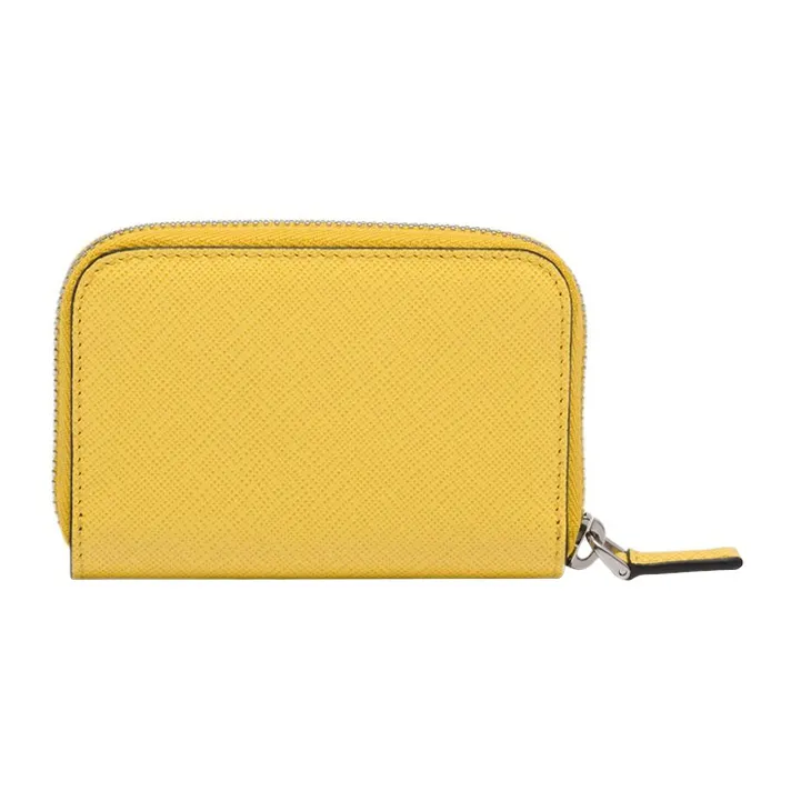 PRADA Saffiano Leather Coin Purse Men's Yellow-1