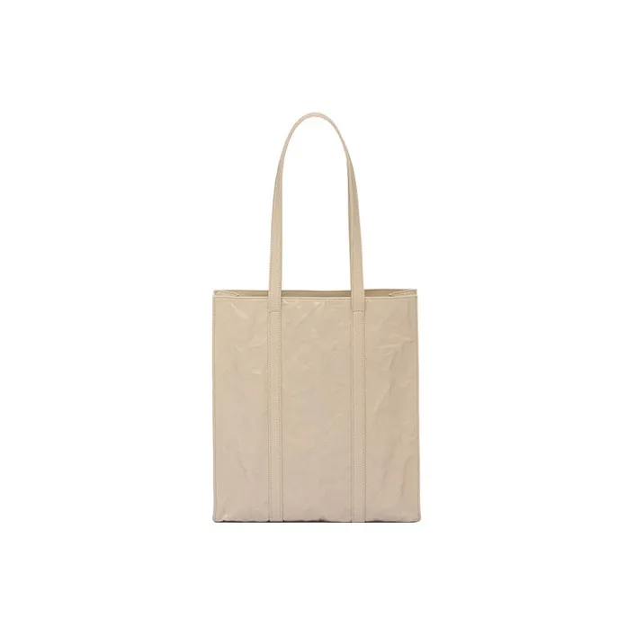 PRADA Nappa Leather Tote Bag Shopping Bag Handbag Small Size Women's Beige-1